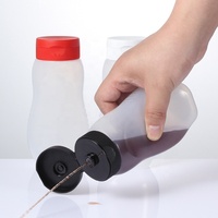 Vente en gros 330ml Bouteille à presser en plastique PE sans BPA Remplissage à chaud Ketchup Chill Miel Autres sauces Condiments