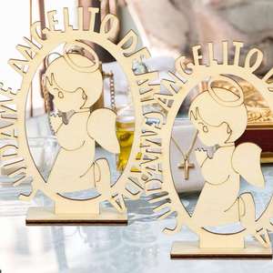 Centres de table en bois pour baptême, souvenirs de baptême pour décoration de table religieuse catholique, Carême, Pâques, Première Sainte Communion - Product Image 1