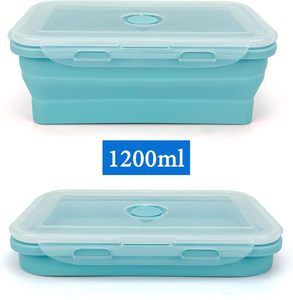 Hot Sale Collapsible Platinum Silicone 350ML Heatable Microwave Leakproof Eco-Friendly Portable School Folding Bento <b>Lunch</b> <b>Boxes</b> - Product Image 4