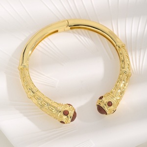 Đôi Đầu Malachite,Tiger Eye Frosted Đá 18K Vàng Mạ Phụ Nữ Bangles Thời Trang Hình Học Kết Cấu In Sang Trọng Bangle - Product Image 4