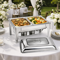 Allnice Hochwertiger Rechteckiger Edelstahl-Chafing Dish Kommerzieller Speisenwärmer für Hotel und Restaurant
