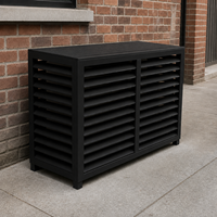 Cache-climatiseur en aluminium de qualité supérieure, anti-rouille, résistant aux intempéries, avec persiennes, protection pour unité extérieure de pompe à chaleur