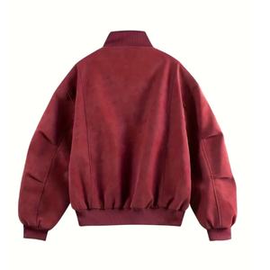 เสื้อแจ็คเก็ตฤดูหนาวผู้ชาย สไตล์อเมริกันเรโทร ผ้าฝ้ายหนา ปักลาย ทรงหลวม แบบคู่รัก ทรงเบสบอล ซิปตั้ง - Product Image 2