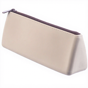 Estuche de Silicona Suave para Lápices con Cierre (Arena) - Organizador Estético para Material Escolar y de Oficina - Product Image 1
