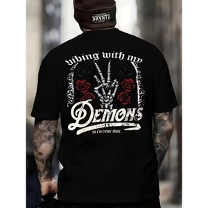 T-shirt de haute qualité 100% coton noir, tailles grandes, t-shirts pour hommes en gros, t-shirts personnalisés, impression de logo personnalisée pour hommes - Product Image 3