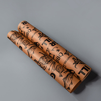 Papier d'emballage kraft imprimé avec logo personnalisé pour emballage de viande sulfurisé pour barbecue papier de boucher résistant aux hautes températures
