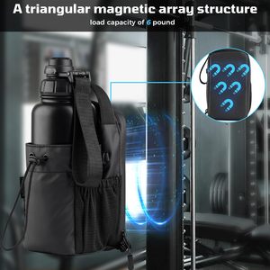 Magnetic Fitness <b>Bag</b> with Water Bottle Strap Small Gym <b>Bag</b> for Men or Women Gym <b>Accessories</b> Gym Essentials - Product Image 3