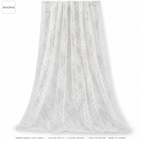 Tissu en dentelle brodée 100 % polyester sur mesure, maille florale, largeur et poids personnalisés, vente en gros