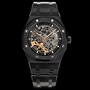 Boîtier de montre en céramique de haute qualité fabriqué en usine, avec un design ajouré, mouvement mécanique, montre-bracelet élégante et polyvalente - Product Image 1