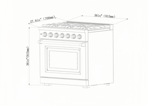 36 Inch 5.5 cu. ft. PVD Black Caoted Anti-Fingerprinted Electric <b>Stove</b> Oven, TFT Control Panel, Seamless Welded Oven Interior - Product Image 6