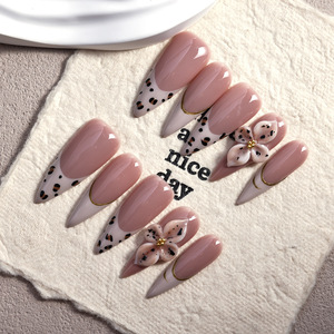 <span class=keywords><strong>Uñas</strong></span> Postizas <span class=keywords><strong>Cuadradas</strong></span> Estilo Francés Hechas a Mano <span class=keywords><strong>de</strong></span> PMMA con Pegamento, 10 Uds., Diseño <span class=keywords><strong>de</strong></span> Mariposa, Puntas Largas Almendradas para Dedos - Product Image 6