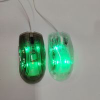 Souris filaire optique USB universelle transparente en cristal pour bureau, 3600 DPI, 3 boutons, LED RGB colorée, 6D, en stock