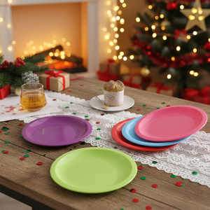 CASAMAX WL AA-2042-8 Piatti in Plastica Colorati da 8 Pollici, Decorazioni per Feste Natalizie, Stoviglie Portatili - Product Image 3