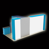 Stan Pameran Dagang Custom Cetak 10x20ft Seg Aluminium dengan Kotak Lampu LED untuk Acara Pameran Dagang