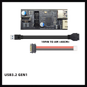 Adaptateur <span class=keywords><strong>USB</strong></span> 3.0 19P/9 broches vers Type-E A-key vers Type-C 3.2 pour carte mère - Product Image 2