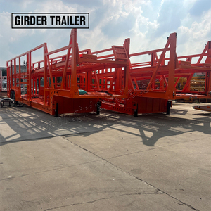 Semi-remorque à plat Offre Spéciale <span class=keywords><strong>6</strong></span> <span class=keywords><strong>places</strong></span> à double essieu Nouveau design Hauler pour le transport automobile Pneu 11R22.5 appartenant au transporteur - Product Image 2