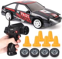 Mobil RC Drift EPT Skala 1:24 4WD 2.4GHz Remote Control Mainan Balap On Road dengan Lampu LED dan Ban Cadangan