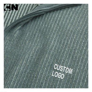 GRS Certification <b>Sweater</b> Manufacturer Custom logo Men Cotton Polyester Retro Ribbed Boxy <b>Quarter</b> <b>Zip</b> Knitted Pullover <b>Sweater</b> - Product Image 3