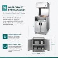Vitrine chauffante commerciale pour frites et chips, avec contrôle automatique de la température, éclairage électrique, idéale pour les food trucks