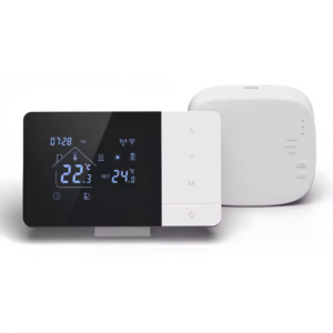 <span class=keywords><strong>Thermostat</strong></span> intelligent <span class=keywords><strong>sans</strong></span> <span class=keywords><strong>fil</strong></span> RF433, contrôle Wifi Tuya, double alimentation, minuterie <span class=keywords><strong>programmable</strong></span>, portée RF de 100M, pour montage mural - Product Image 1