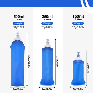 Botella de Agua Plegable Personalizada de 500 ml, Libre de BPA, Fabricada en TPU, para Carreras de Trail y Deportes - Product Image 6