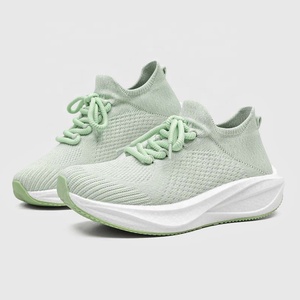 2026 Nouvelles Baskets Chaussette Unisexe Flyknit Mêlé <span class=keywords><strong>Lacets</strong></span> Semelle Épaisse Rembourrée Légère Course Marche - Product Image 4