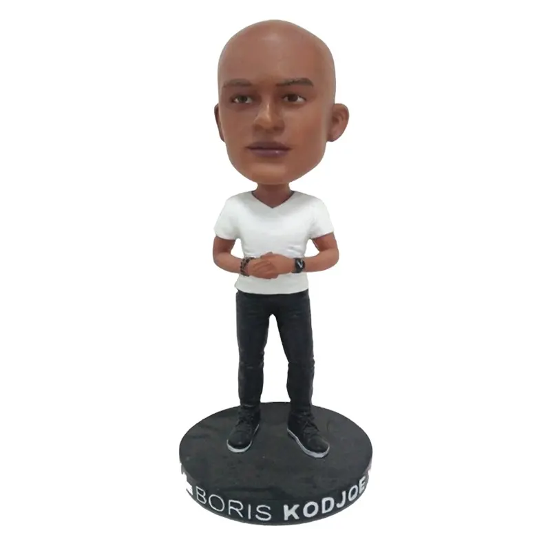 Figura de poligresina hecha a mano, juguete de cabeza móvil, bobblehead personalizado, barato