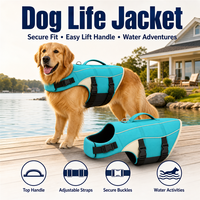 Gilet de sauvetage pour chien avec poignée et sangles réglables pour la natation, la navigation de plaisance, la plage et la sécurité aquatique