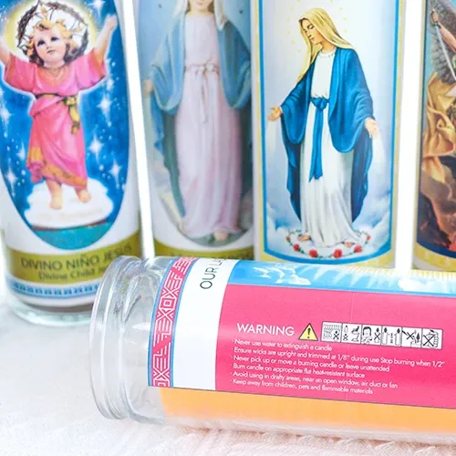 Bougies blanches classiques spirituelles de 7 jours en verre 8-INCHES Tall Blessing Ritual Wish Candle fournisseur