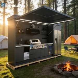 <span class=keywords><strong>Cuisine</strong></span> extérieure modulaire luxueuse en acier inoxydable 304 préfabriquée, résistante aux intempéries, avec barbecue intégré - Product Image 1