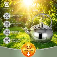 Bouilloire à thé en acier inoxydable 201 haute densité avec infuseur, finition miroir, compatible induction et gaz, pour la maison et les cadeaux – Théières et bouilloires