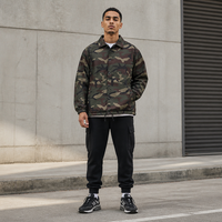 Blouson Bomber Rétro OEM à Boutons Imprimé par Transfert Thermique, Imperméable, Coupe-Vent, Respirant, Décontracté, Tissé Teint Uni