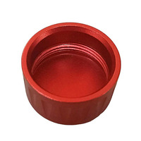 Tapa de Aluminio Roja Mecanizada por CNC con Diseño de Logotipo Personalizado, Piezas Mecanizadas por CNC OEM, Pieza de Torneado y Fresado de Precisión No Estándar