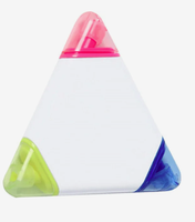 Ensemble de surligneurs triangulaires trois couleurs personnalisés avec logo 2027 – Cadeau promotionnel en gros