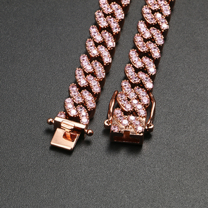 Colar de Cobre e Latão Banhado a Ouro Rosê de 8mm com Corrente Box e Zircônia, Estilo Hip-hop, Presente Unissex para Casamento/Noivado - Product Image 4