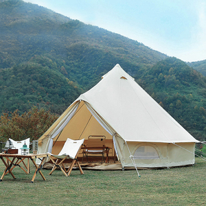 Tenda Yurt da Esterno Impermeabile, Tenda <span class=keywords><strong>Tepee</strong></span> di Lusso Facile da Montare per Campeggio Familiare, Tenda in Tela Glamping con Tettoia per Stufa - Product Image 3