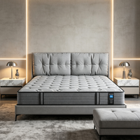 Matelas hybride à ressorts ensachés et mousse à mémoire de forme en gel, tissu tricoté, soutien ciblé, emballé sous vide et compressé, vente en gros