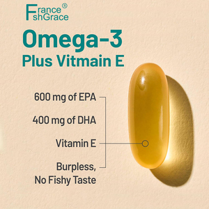 Fabricant de suppléments d'huile de poisson oméga 3 en gros, soutient la fonction immunitaire et la santé des adultes, 60 gélules d'huile de poisson oméga 3 - Product Image 6