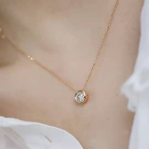สร้อยคอเพชร CVD/HPHT ผลิตตามสั่ง ความใส VVS/VS ทองคำแท้ 10K/14K รูปทรงกลม/หยดน้ำ/หัวใจ/วงรี พร้อมใบรับรอง IGI สำหรับเป็นของขวัญในงานปาร์ตี้ - Product Image 1
