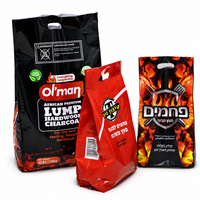 Sacs d'emballage pour charbon de bois, imprimés couleur personnalisée, résistants à l'humidité, à soufflets latéraux, 5kg 10kg, en PP tissé laminé BOPP pour barbecue