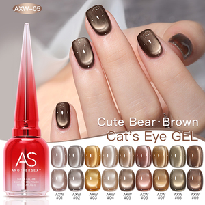 AS 15ml Série Café Vernis à Ongles Gel Magnétique Effet Chat Marque Privée Verre Brun Clair de Lune Soak Off UV Gel Nail Art <span class=keywords><strong>Manucure</strong></span> - Product Image 3