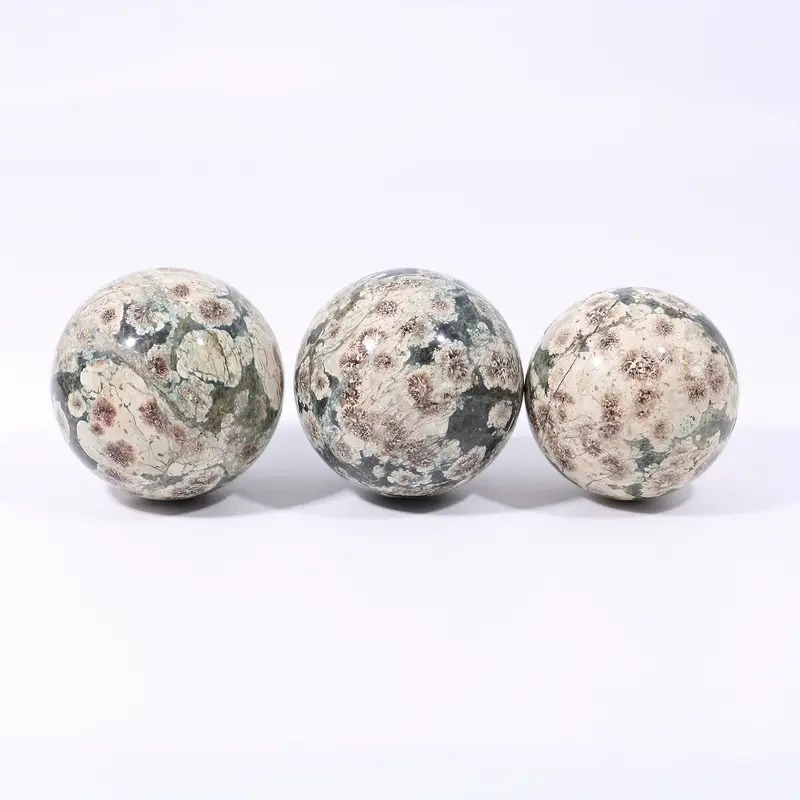 Green Flower Agate Sphere