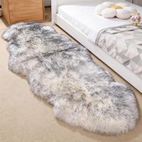 Tapis en peau de mouton véritable, tapis en laine, tapis en fourrure, tapis moelleux et shaggy pour salon, chambre d'enfant, véritable peau de mouton
