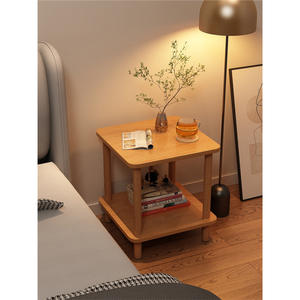 โต๊ะข้างเตียงไม้เรียบง่าย 60x30x50 ซม. โต๊ะข้างเตียงสองชั้นสำหรับห้องนอนเด็ก - Product Image 2
