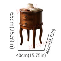 Table d'appoint ronde vintage en bois massif avec pieds cabriole en cerisier, petite table de chevet pour canapé et lit (15,7' de profondeur x 25,6' de hauteur)