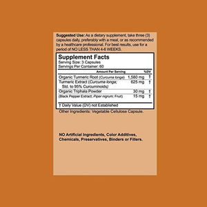 แคปซูลขมิ้นขมิ้นชันออร์แกนิก100% 95% ขมิ้นชันที่มีประสิทธิภาพมากที่สุดอาหารเสริมเส้นใยสกัดพริกไทยดำ (ไบโอเปอรีน) - Product Image 2