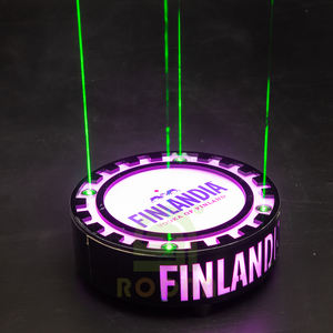 Estantes de exhibición de botellas de vino presentador glorificador de botellas redondas con iluminación láser verde - Product Image 3