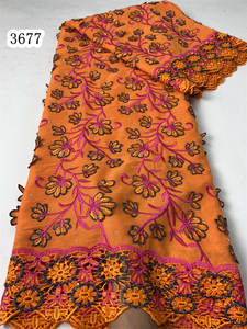 3677 nigérian dubaï autriche coton cristaux brodé dentelle tissu 3DFlower africain suisse Voile dentelle tissu pour élégant <span class=keywords><strong>Dr</strong></span> - Product Image 4