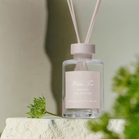 Ensemble cadeau diffuseur à bâtonnets 250 ml avec étiquette personnalisée, bouteille en verre vide, emballage de luxe sur mesure avec couvercle à vis – Vente en gros