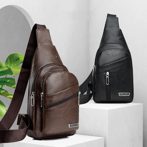 Bolso de pecho de <span class=keywords><strong>cuero</strong></span> para hombre, bandolera informal Vintage para el trabajo, bolsos laterales hechos a mano para hombre, bandolera de viaje - Product Image 1